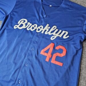 NWOT Brooklyn Dodgers Los Angeles Jackie Robinson 42 Baseball Jersey Size Large